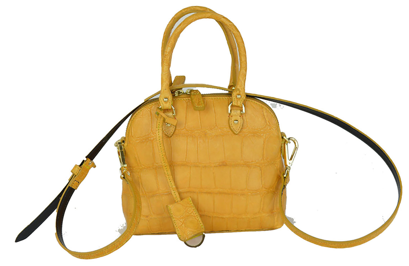Borsa Saddle in vero Coccodrillo