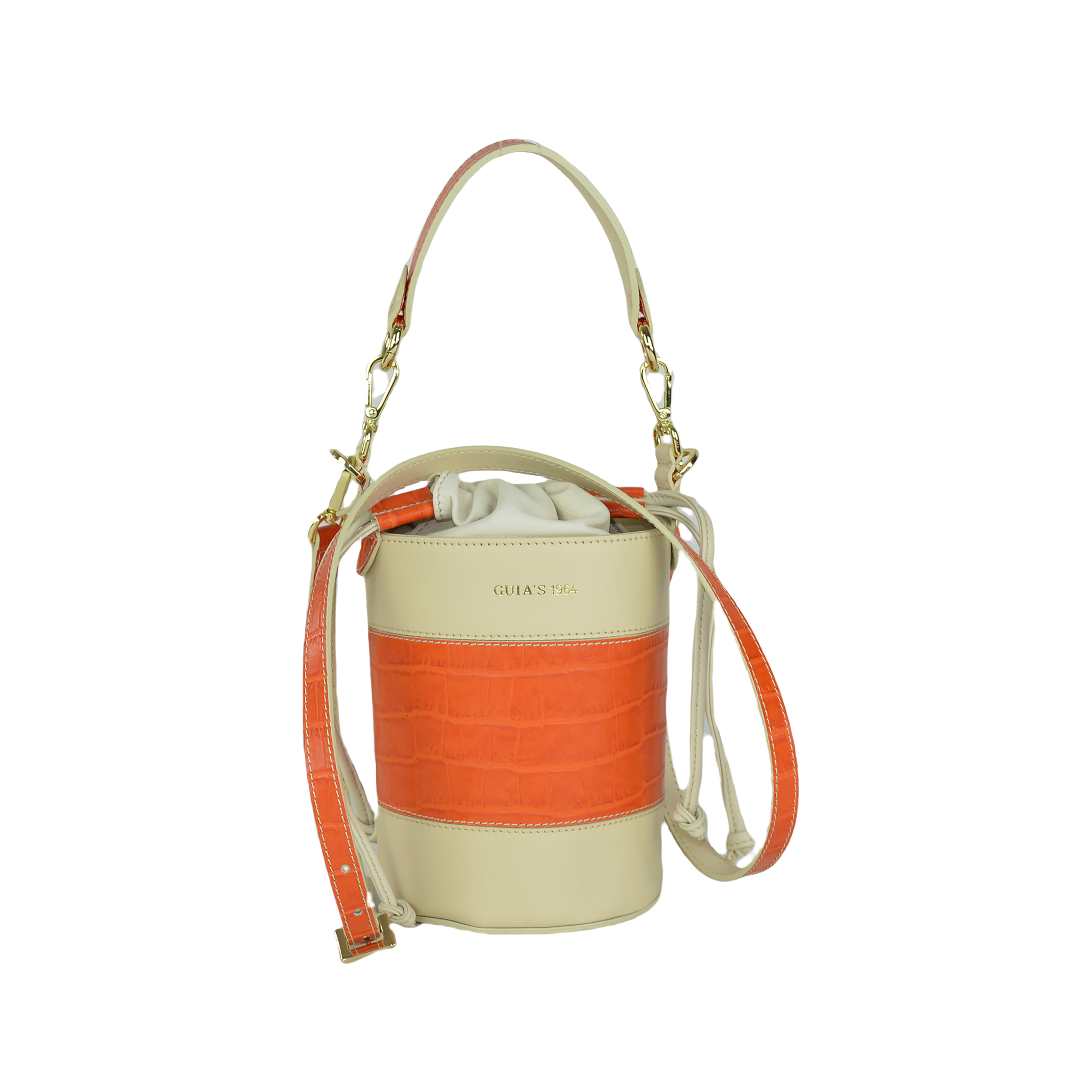 Borsa A Secchiello Donna In Tela E Pelle – Tracolla Hobo A Righe, Stile Urbano Casual, Colori A Contrasto - 2