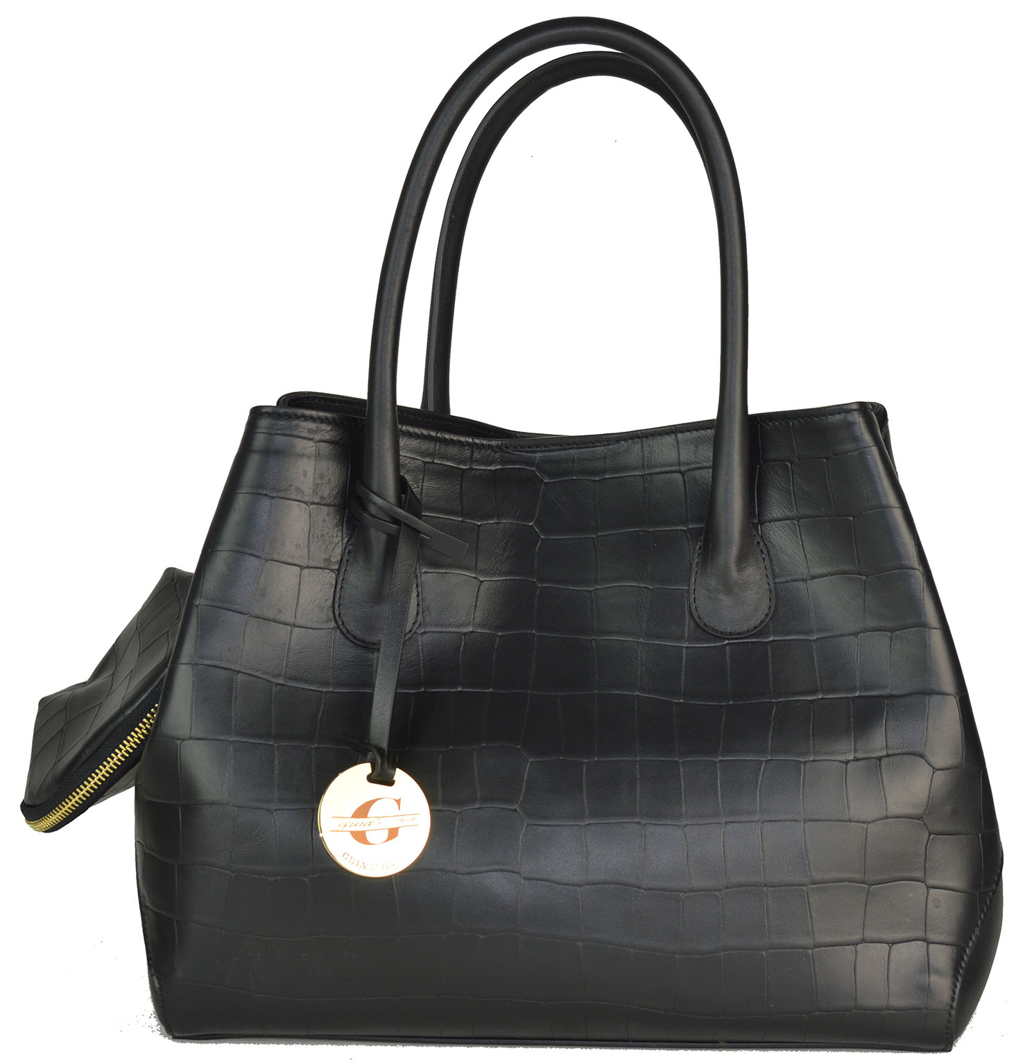 Large shopper bag in croc-printed leather - Image 6