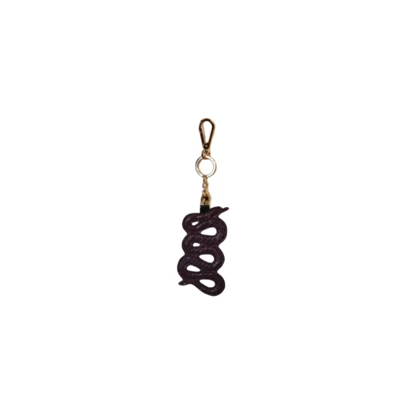 Python Leather Snake Keychain - Image 2