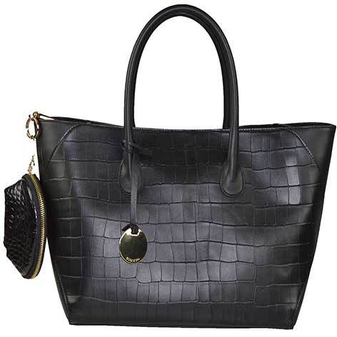 Borsa shopper grande in Pelle stampata cocco