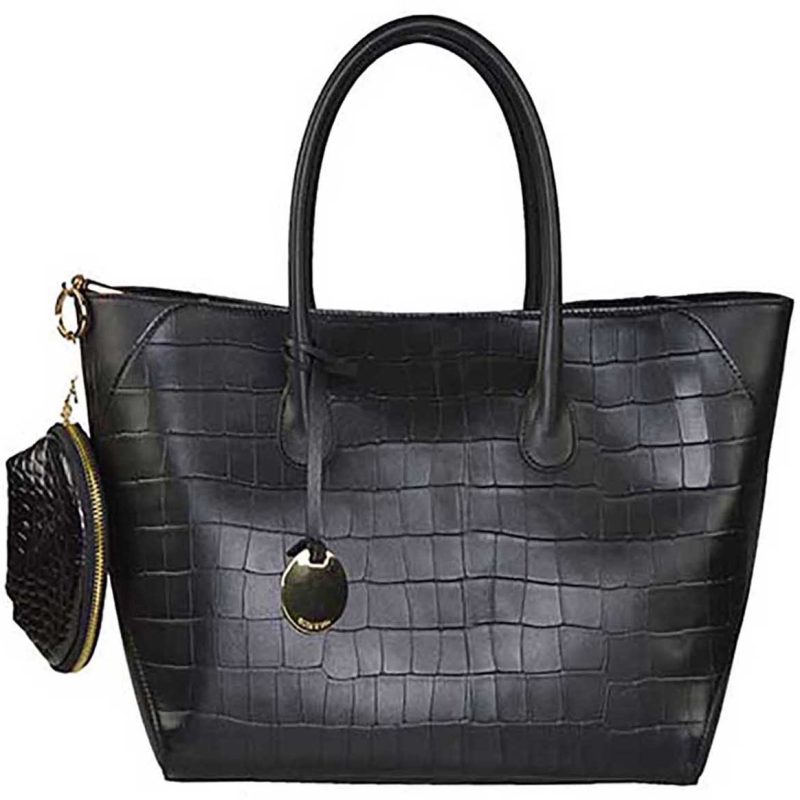 Borsa shopper grande in Pelle stampata cocco