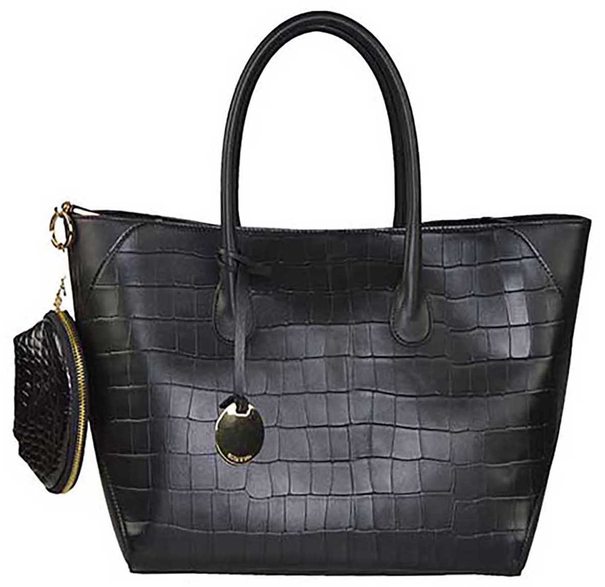 Borsa shopper grande in Pelle stampata cocco