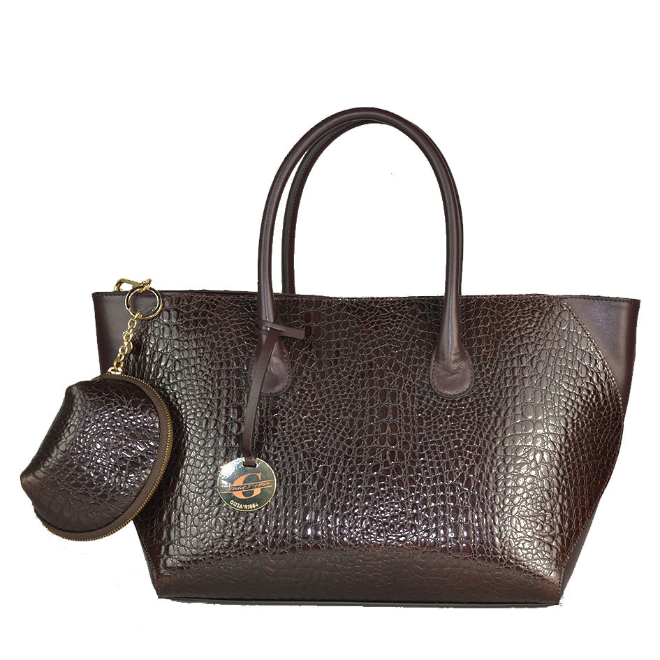 Large shopper bag in croc-printed leather - Image 15