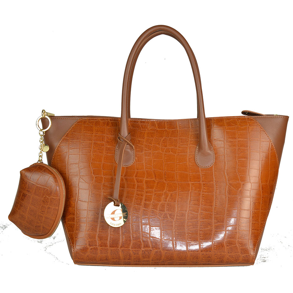 Large shopper bag in croc-printed leather - Image 7