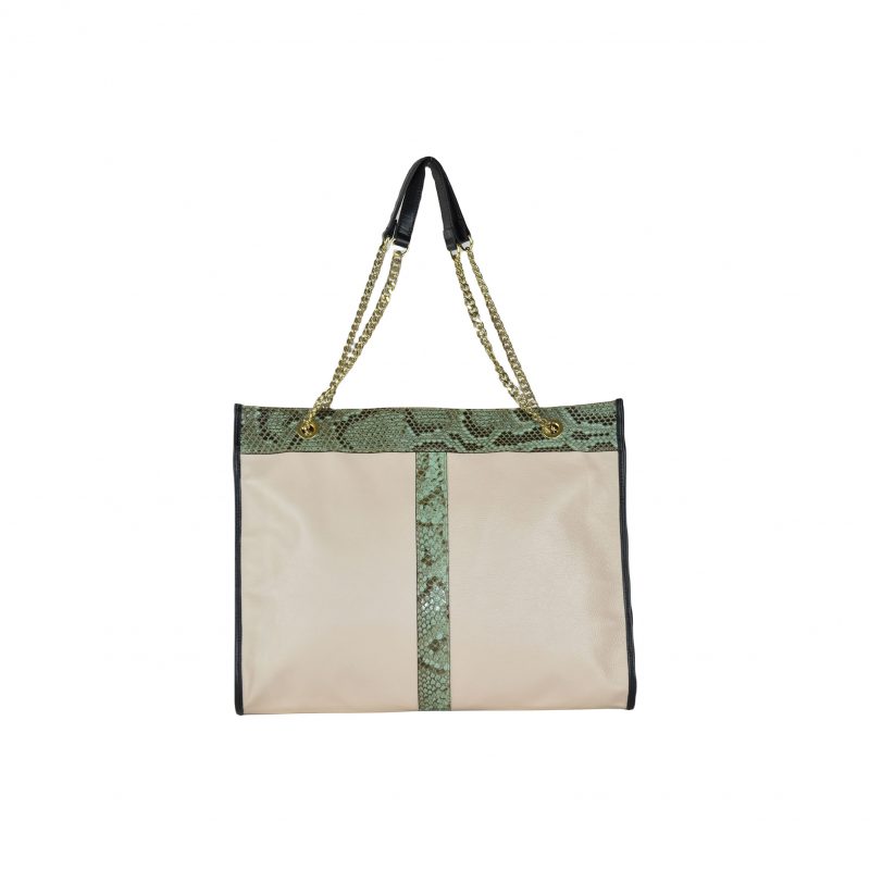 Genuine python inlaid large shopper bag - Image 3