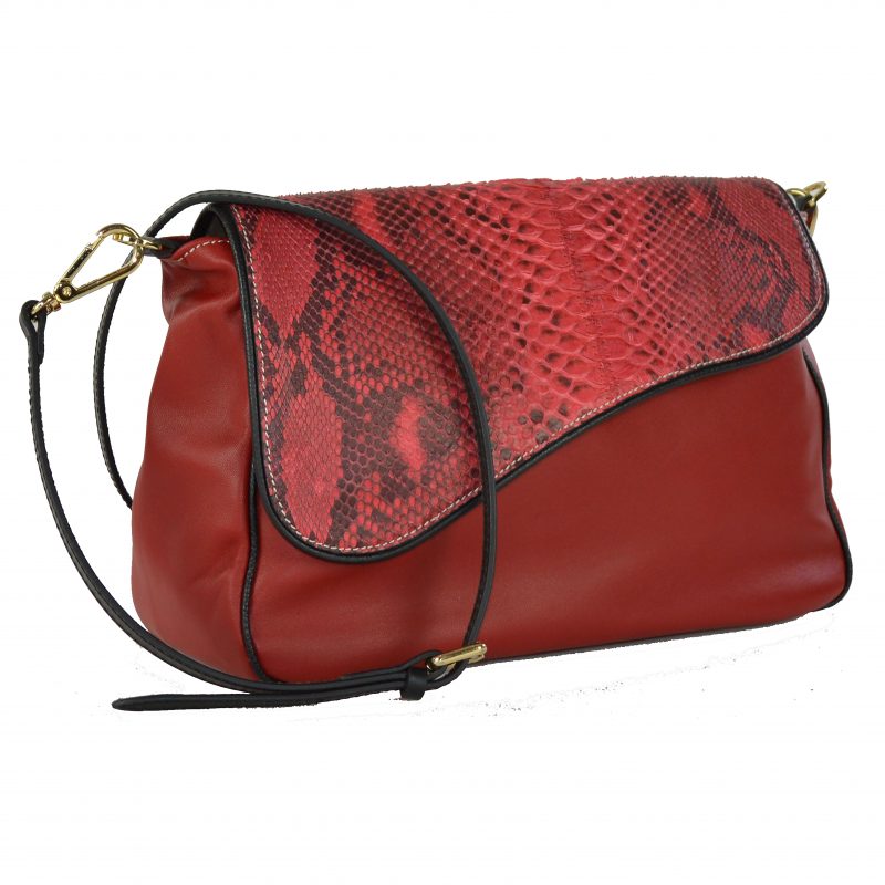 Shoulder bag patta in vero pitone - immagine 5