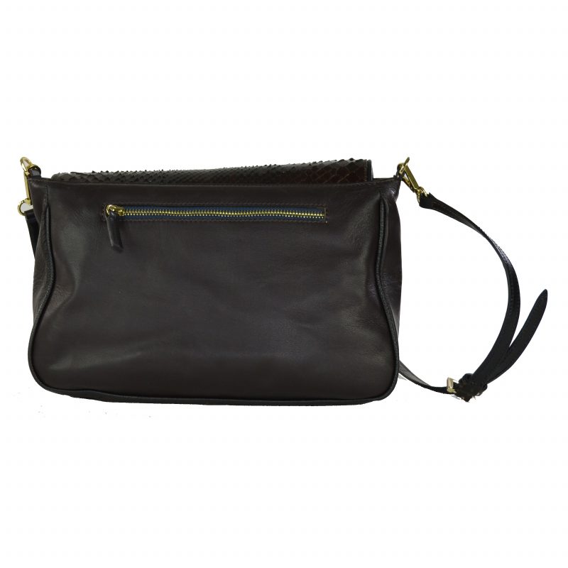 Shoulder bag patta in vero pitone - immagine 9